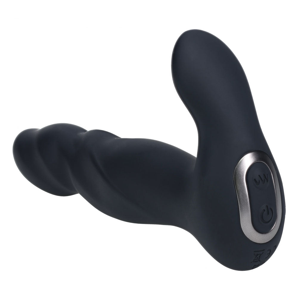 LEVELZ Vibrating & Thrusting Silicone Prostate Massager - Black 14.7 cm USB Rechargeable Thrusting Prostate Massager Shots Toys