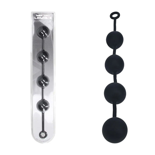 LEVELZ Round Anal Balls - XXL - 60mm - Black 52.5 cm XXL Anal Beads