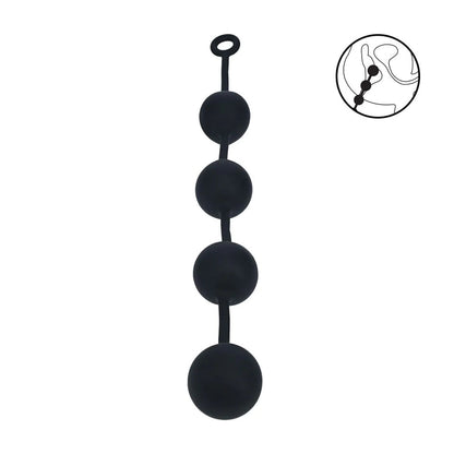 LEVELZ Round Anal Balls - XXL - 60mm - Black 52.5 cm XXL Anal Beads