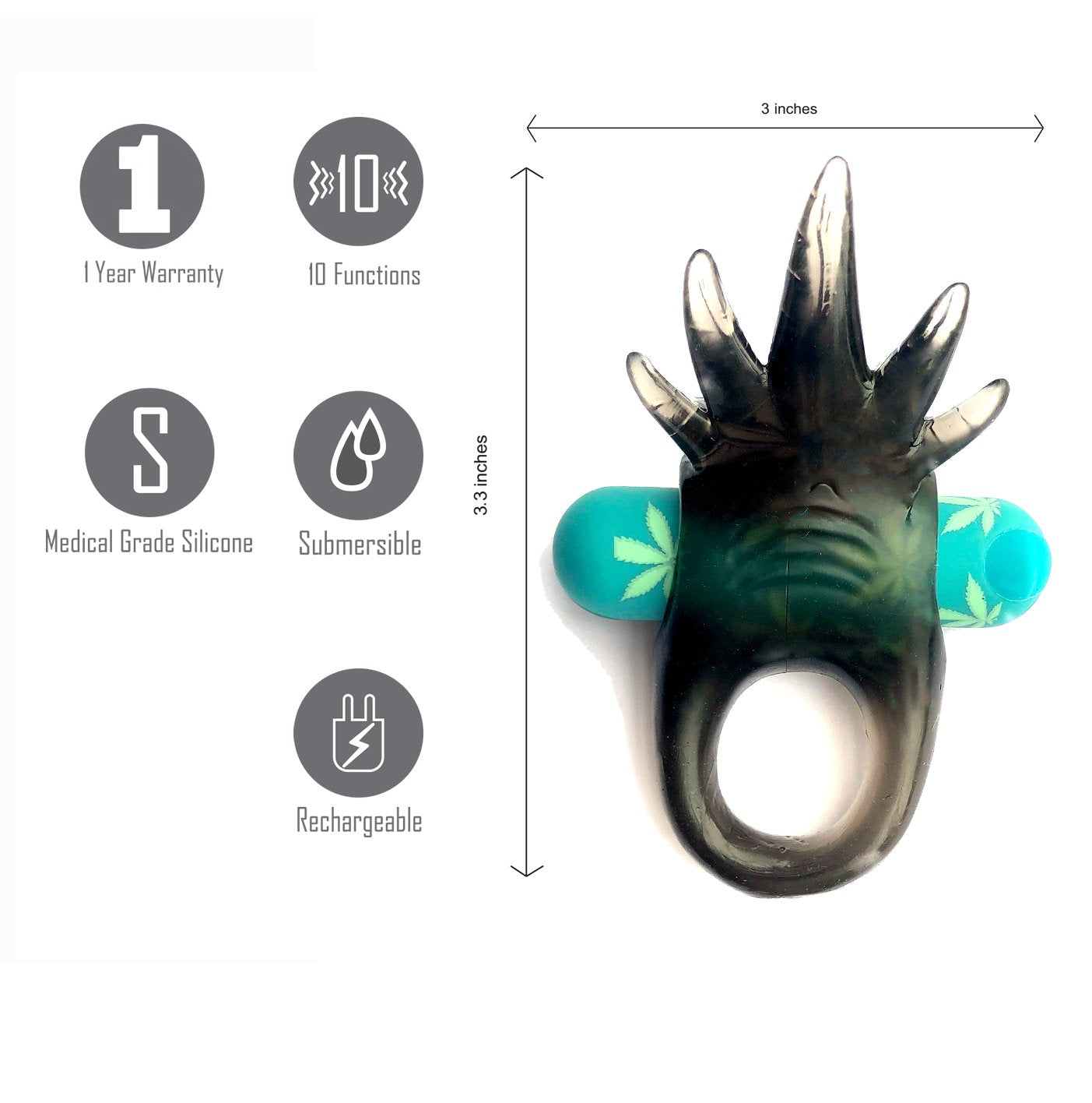 Maia Ziggy - Hemp Green USB Rechargeable Vibrating Cock Ring Maia Toys