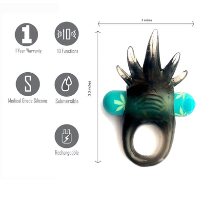 Maia Ziggy - Hemp Green USB Rechargeable Vibrating Cock Ring Maia Toys