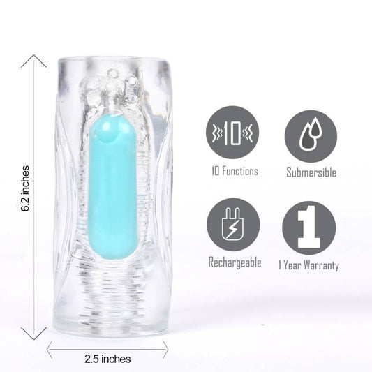 Maia Aster - Clear Vibrating Stroker Sleeve Maia Toys