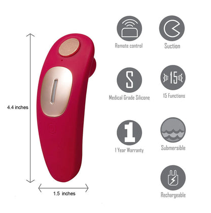 Maia Remi - Red USB Rechargeable Panty Vibe with Suction Maia Toys