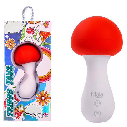 Maia SHROOMIE - Red/White 11.5 cm USB Rechargeable Mushroom Shaped Vibrator Red - Club X