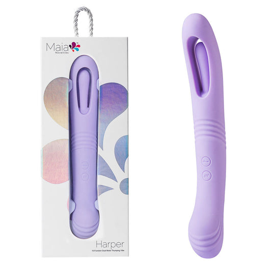 Maia HARPER - Purple 24.1 cm USB Rechargeable Vibrator Purple - Club X