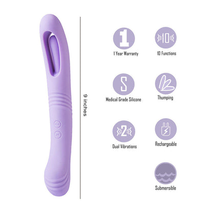 Maia HARPER - Purple 24.1 cm USB Rechargeable Vibrator Maia Toys
