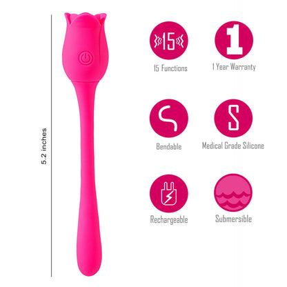 Maia MEADOW - Pink 14 cm USB Rechargeable Flower Stimulator Maia Toys