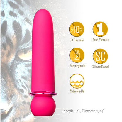 Maia JAGUAR - Pink - Pink 10.1 cm USB Rechargeable Bullet Maia Toys
