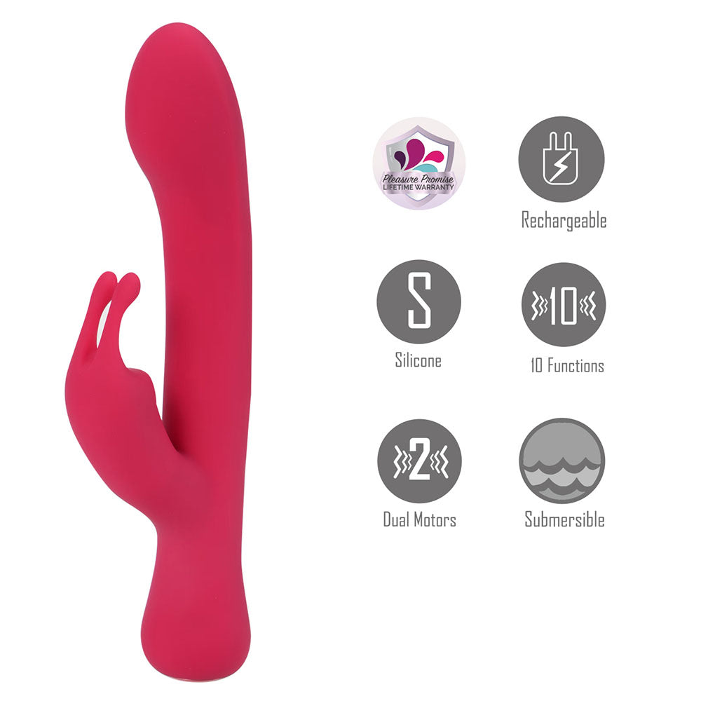 Maia ZARA - Red - Red 17.1 cm USB Rechargeable Rabbit Vibrator Maia Toys