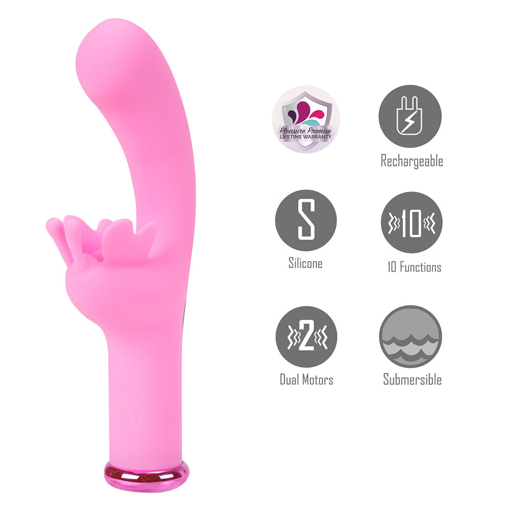 Maia MYLA - Pink - Pink 15.9 cm USB Rechargeable Butterfly Vibrator Maia Toys