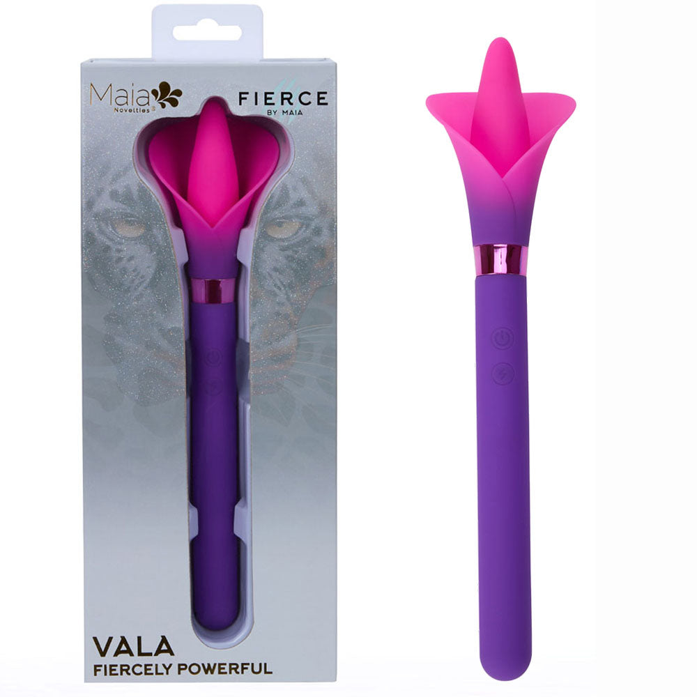 Maia VALA - Purple - Purple/Pink 22.2 cm USB Rechargeable Flower Vibrator Maia Toys