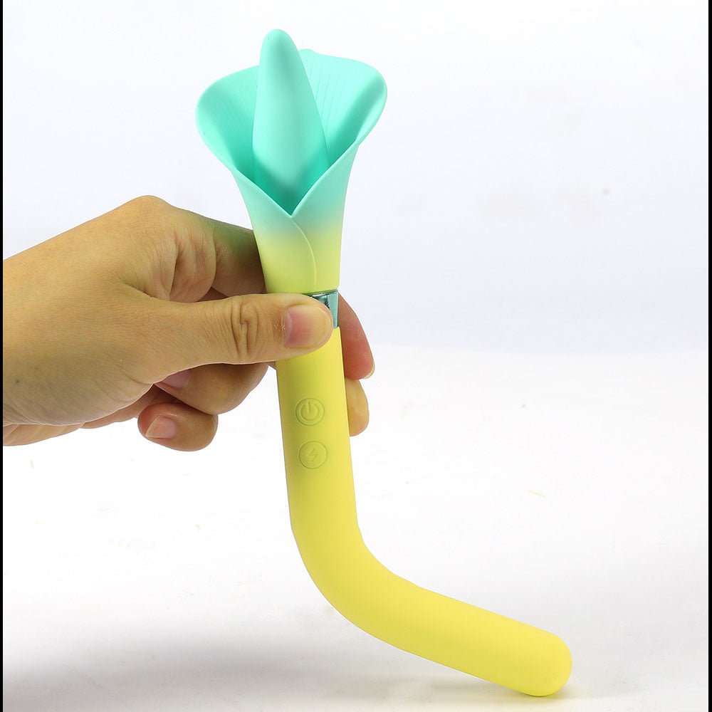 Maia VALA - Yellow - Yellow/Green 22.2 cm USB Rechargeable Flower Vibrator Maia Toys