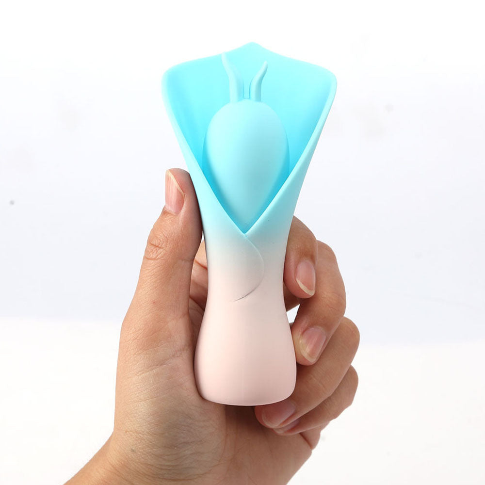 Maia MINA - Blue - Blue/Pink USB Rechargeable Fluttering Flower Stimulator Maia Toys