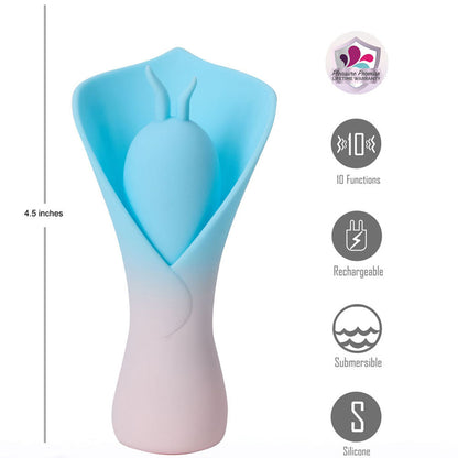 Maia MINA - Blue - Blue/Pink USB Rechargeable Fluttering Flower Stimulator Maia Toys
