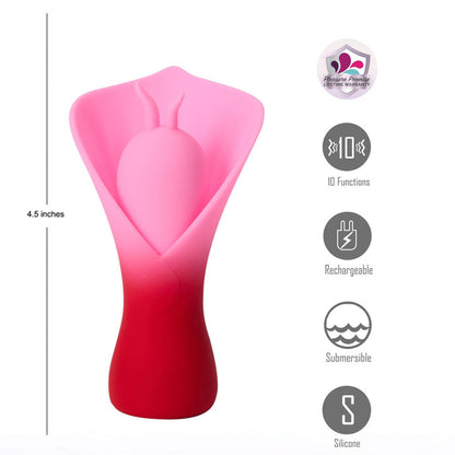 Maia MINA - Red - Red/Pink USB Rechargeable Fluttering Flower Stimulator Maia Toys
