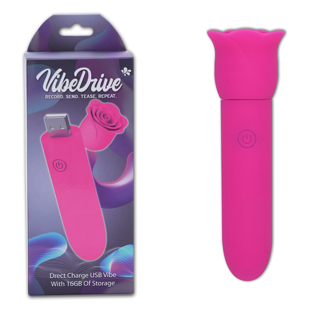 Maia VIBEDRIVE - Pink - Pink 10 cm USB Rechargeable Bullet with 16 GB Storage Maia Toys
