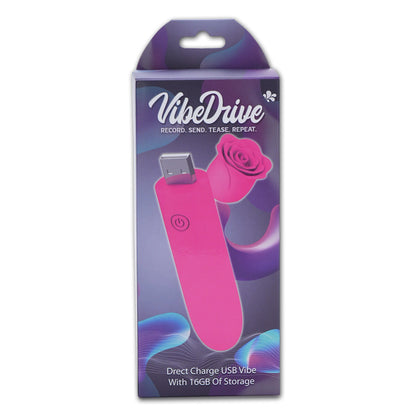 Maia VIBEDRIVE - Pink - Pink 10 cm USB Rechargeable Bullet with 16 GB Storage Maia Toys