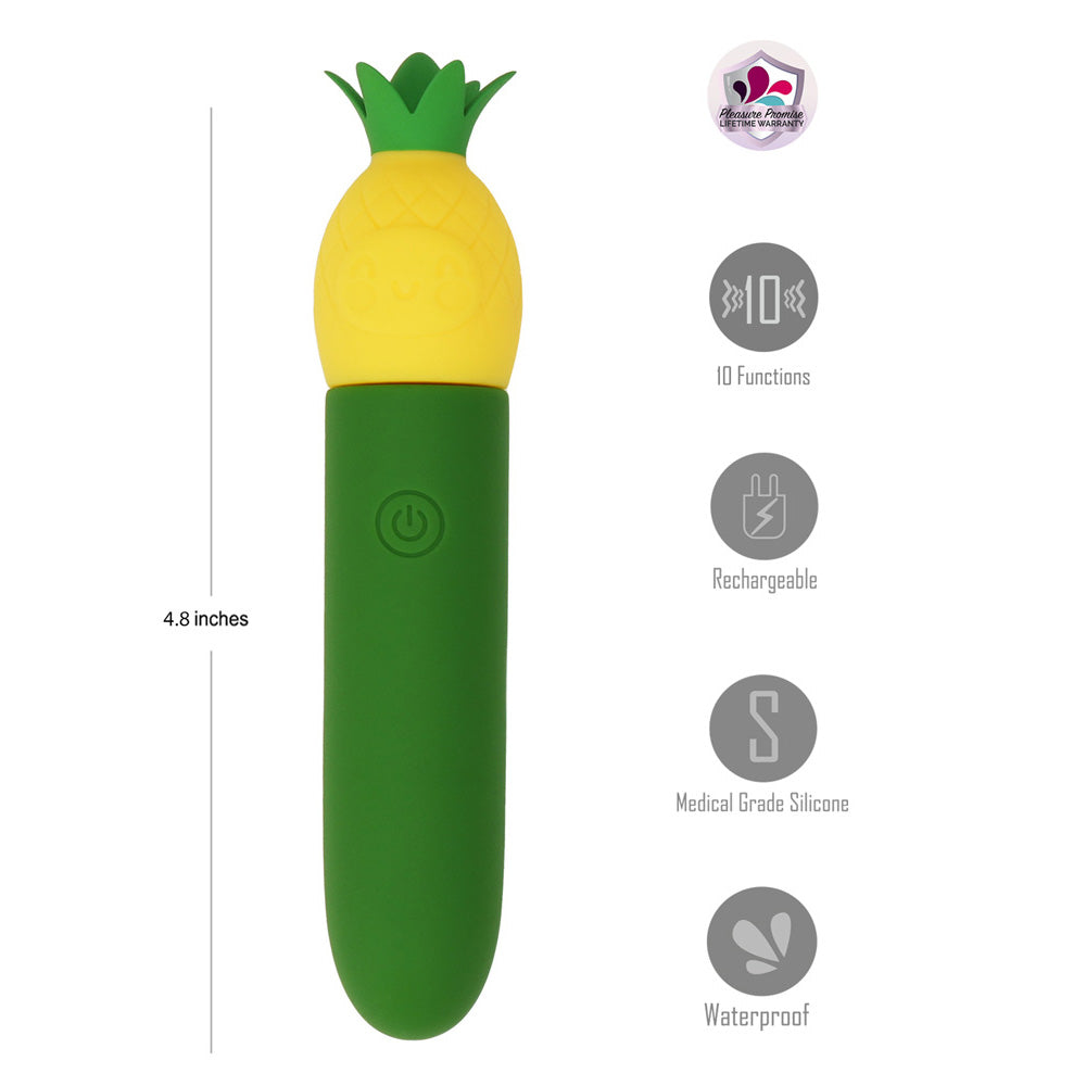 Maia PINA - Green/Yellow 11.1 cm USB Rechargeable Bullet Maia Toys