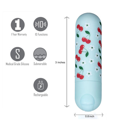 Maia Sherri - Baby Blue 7.6 cm USB Rechargeable Bullet Maia Toys