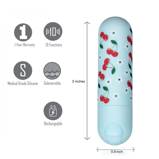 Maia Sherri - Baby Blue 7.6 cm USB Rechargeable Bullet Maia Toys