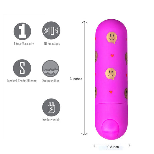 Maia Giggly - Pink 7.6 cm USB Rechargeable Bullet Pink - Club X