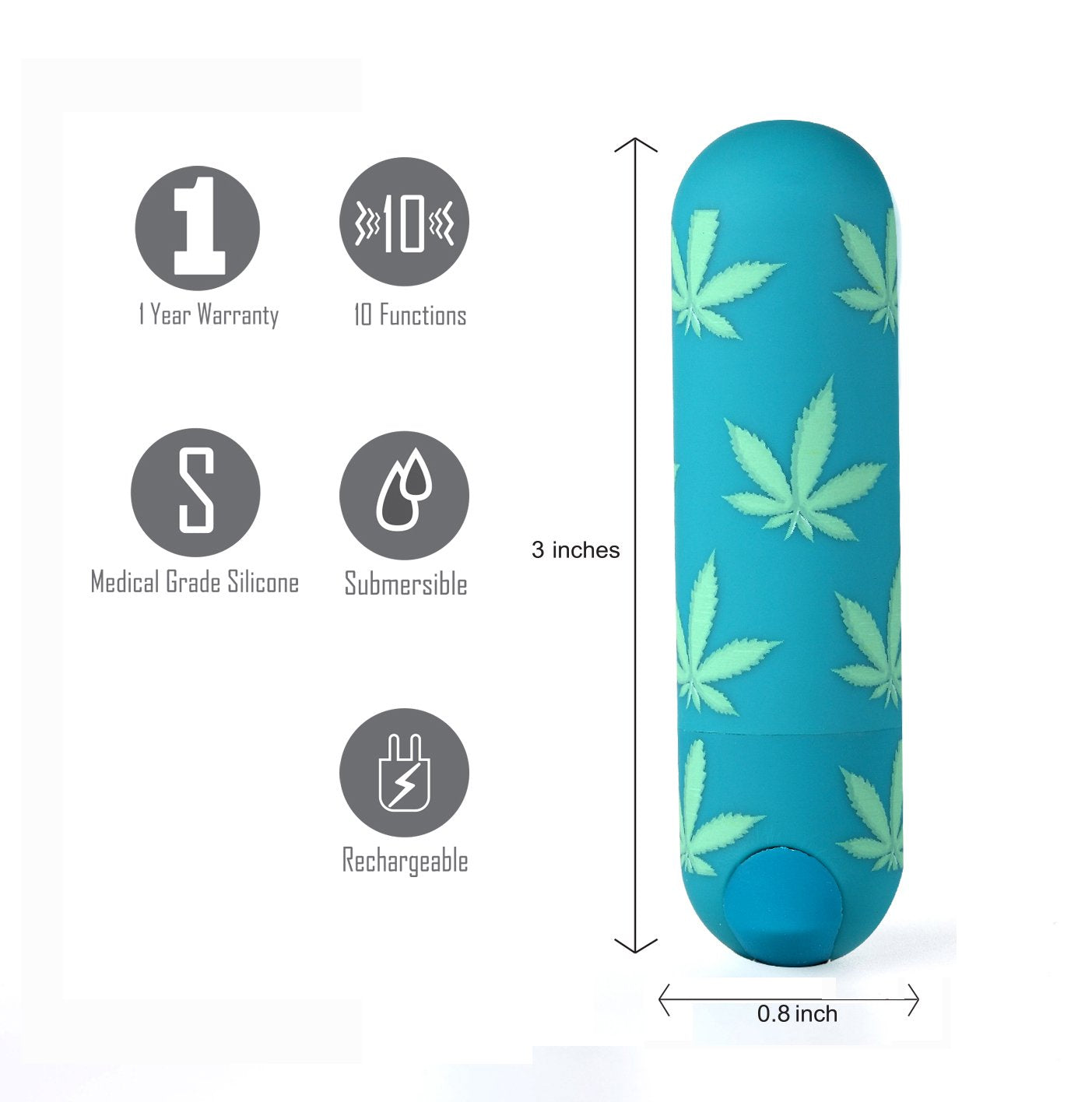 Maia Jessi 420 - Emerald Green 7.6 cm USB Rechargeable Bullet Maia Toys