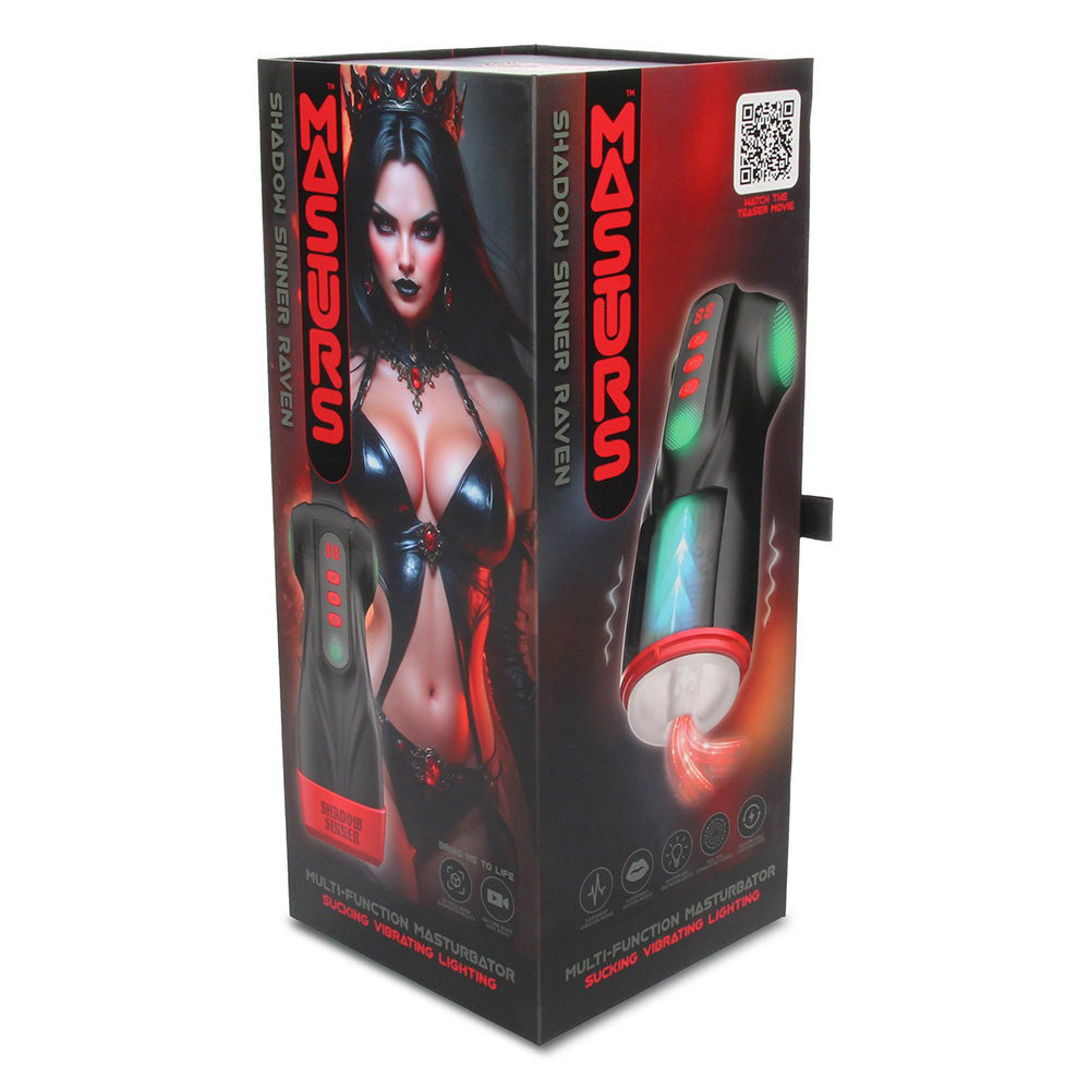 MASTURS Raven - USB Rechargeable Vibrating and Sucking Auto Stroker with Augmented Reality