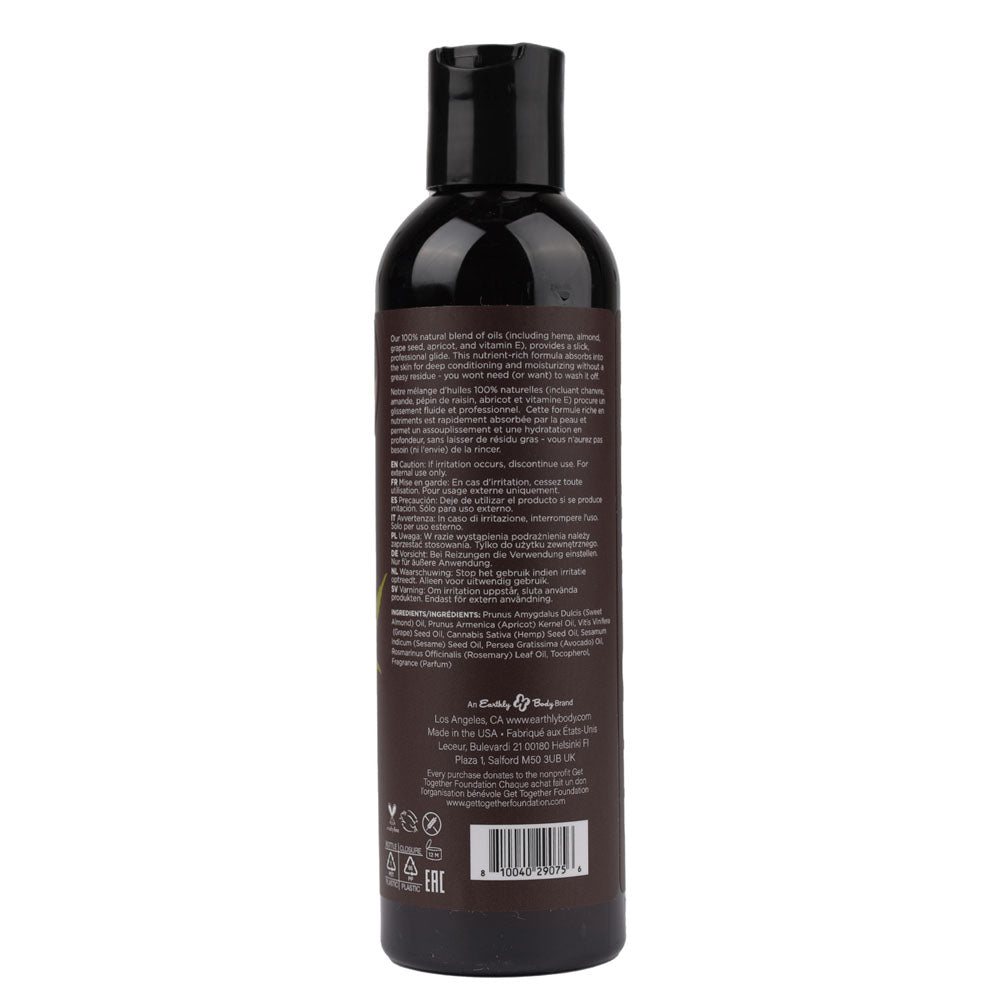 Hemp Seed Massage & Body Oil - Beach Daze (Coconut & Pineapple) Scented - 237 ml Bottle Earthly Body