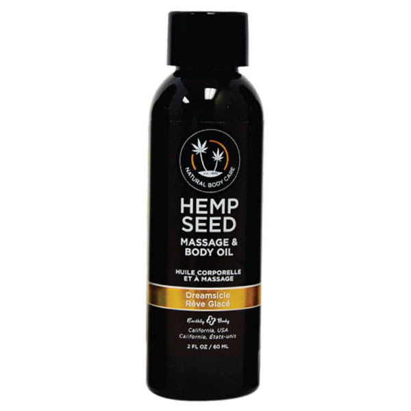 Hemp Seed Massage & Body Oil - Dreamsicle (Tangerine & Plum) Scented - 59 ml Bottle Earthly Body