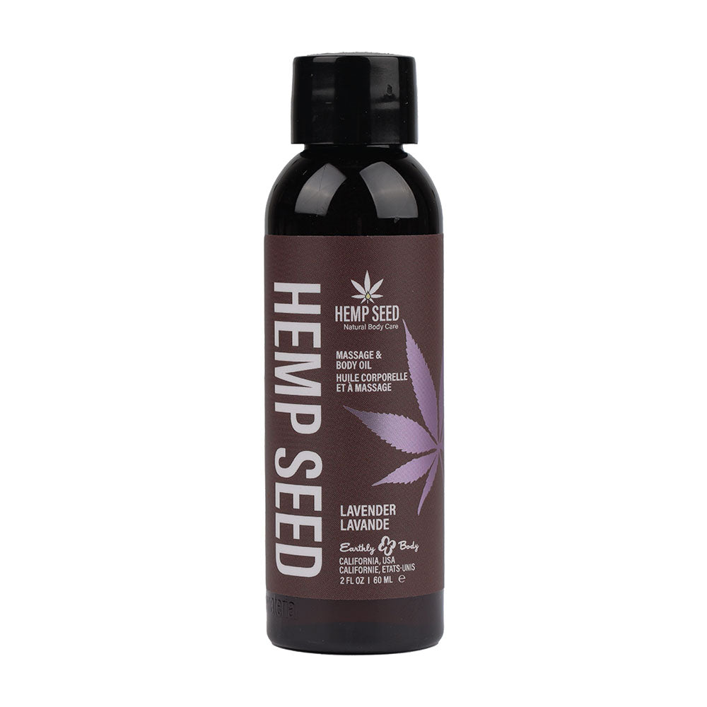 Hemp Seed Massage & Body Oil - Lavender Scented - 59 ml Bottle Earthly Body