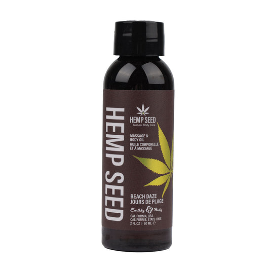 Hemp Seed Massage & Body Oil - Beach Daze (Coconut & Pineapple) Scented - 59 ml Bottle Earthly Body