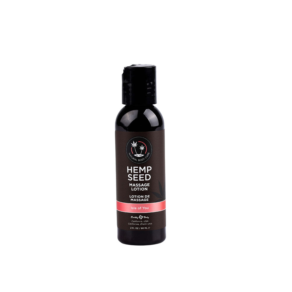 Hemp Seed Massage & Body Oil - Coconut Water, Citrus & Vanilla (Isle Of You) Scented - 59 ml Bottle Earthly Body