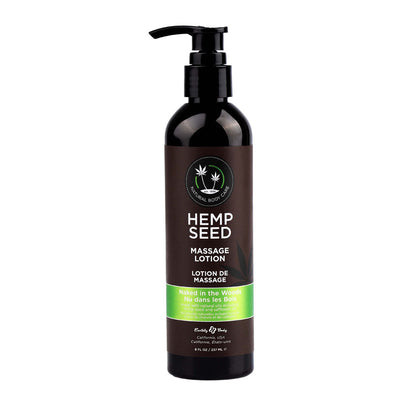 Hemp Seed Massage Lotion - Naked In The Woods (White Tea & Ginger) Scented - 237 ml Bottle Earthly Body