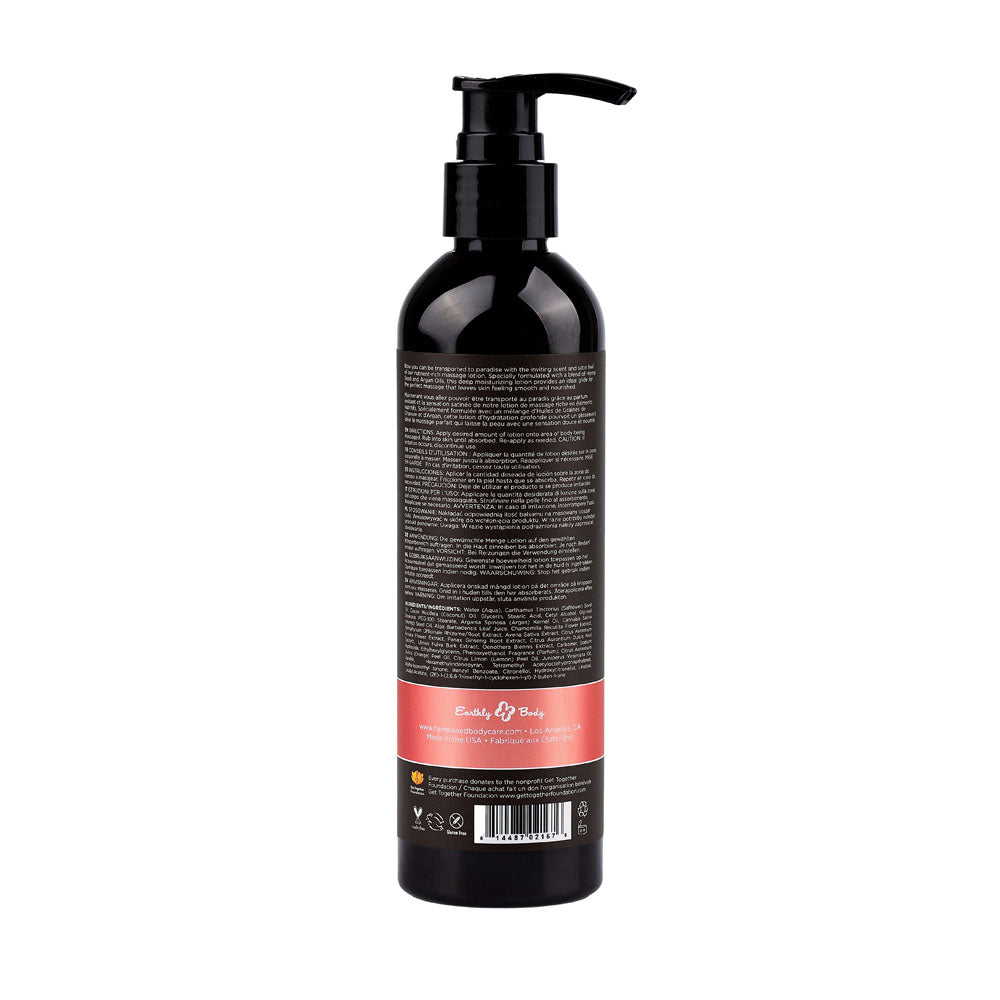 Hemp Seed Massage Lotion - Isle Of You (Coconut Water, Citrus & Vanilla) Scented - 237 ml Bottle Earthly Body