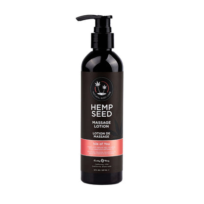 Hemp Seed Massage Lotion - Isle Of You (Coconut Water, Citrus & Vanilla) Scented - 237 ml Bottle Earthly Body