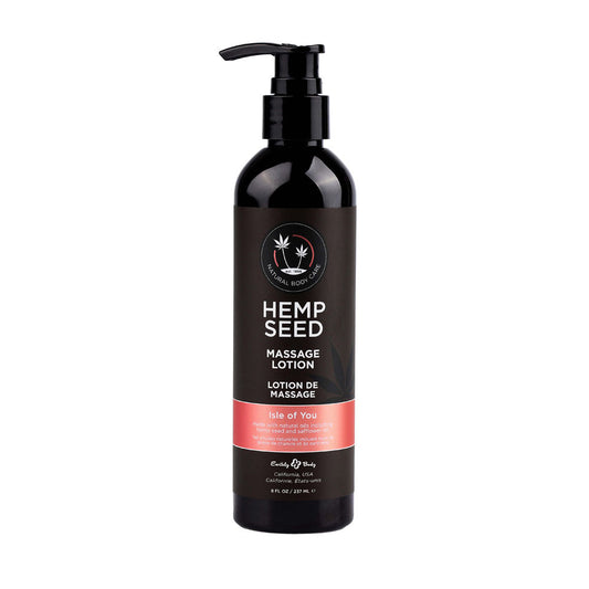 Hemp Seed Massage Lotion - Isle Of You (Coconut Water, Citrus & Vanilla) Scented - 237 ml Bottle Earthly Body