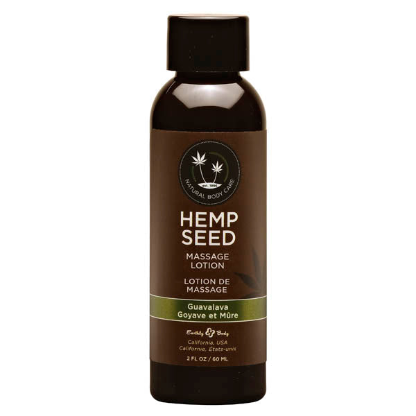 Hemp Seed Massage Lotion - Guavalava (Guava & Blackberry) Scented - 59 ml Bottle Earthly Body