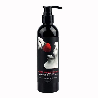 Edible Massage Lotion - Strawberry - Strawberry Flavoured Massage Lotion - 237 ml Earthly Body