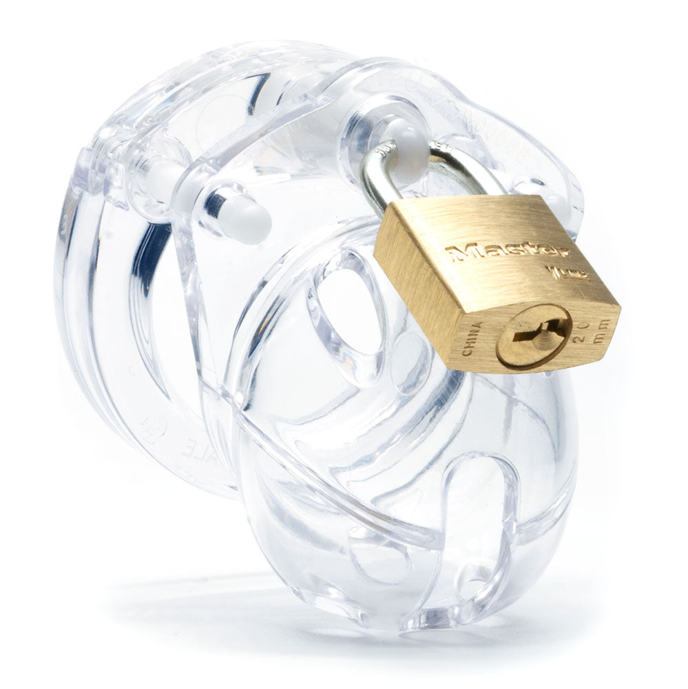 Mini-Me Black Chastity Cock Cage Kit - Clear - Clear 1.25 Inch Cock Cage Kit CB-X