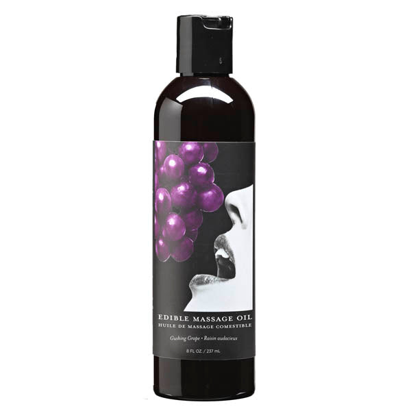 Edible Massage Oil - Gushing Grape Flavoured - 237 ml Bottle Earthly Body