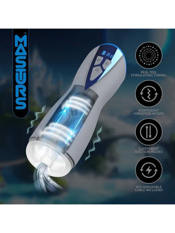 MASTURS Eloa - USB Rechargeable Sucking & Vibrating Auto Stroker with Augmented Reality Shots Toys