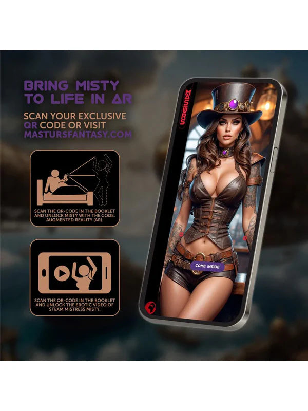 MASTURS Misty - USB Rechargeable Sucking, Vibrating & Squeezing Auto Stroker with Augmented Reality Shots Toys