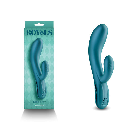 Royals - Regent - Metallic Green - Metallic Green 19.3 cm USB Rechargeable Rabbit Vibrator Green - Club X