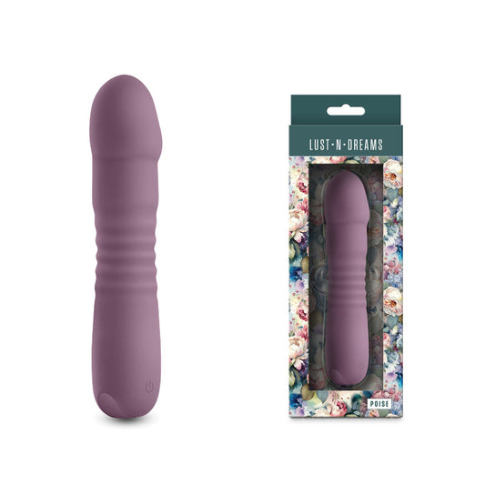 Lust-n-Dreams - Poise - Mauve - Purple 17.3 cm USB Rechargeable Thrusting Vibrator Purple - Club X