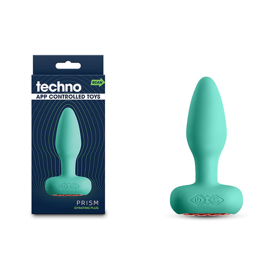 Techno - Prism - Teal 10.9 cm USB Rechargeable Butt Plug with App Control Teal - Club X