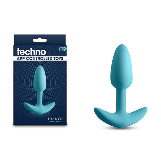 Techno - Trance - Blue 10.9 cm USB Rechargeable Butt Plug with App Control Blue - Club X