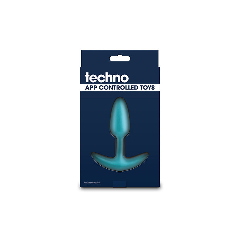 Techno - Trance - Blue 10.9 cm USB Rechargeable Butt Plug with App Control NS Novelties