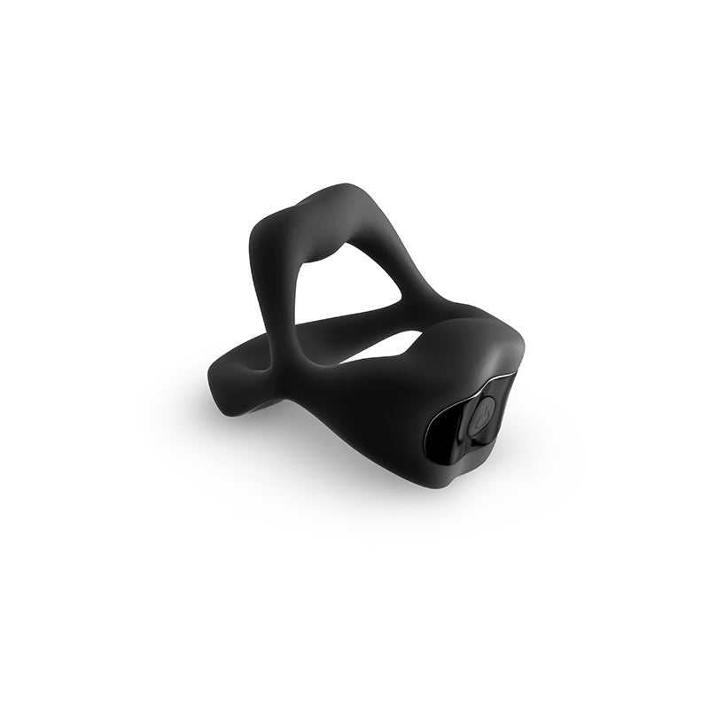 Techno - Strobe - Black - Black USB Rechargeable Vibrating Cock Ring with App Control NS Novelties