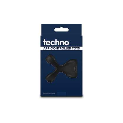 Techno - Strobe - Black - Black USB Rechargeable Vibrating Cock Ring with App Control NS Novelties