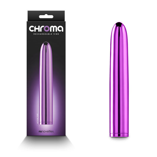 Chroma - Purple - Metallic Purple 17 cm USB Rechargeable Vibrator Purple - Club X